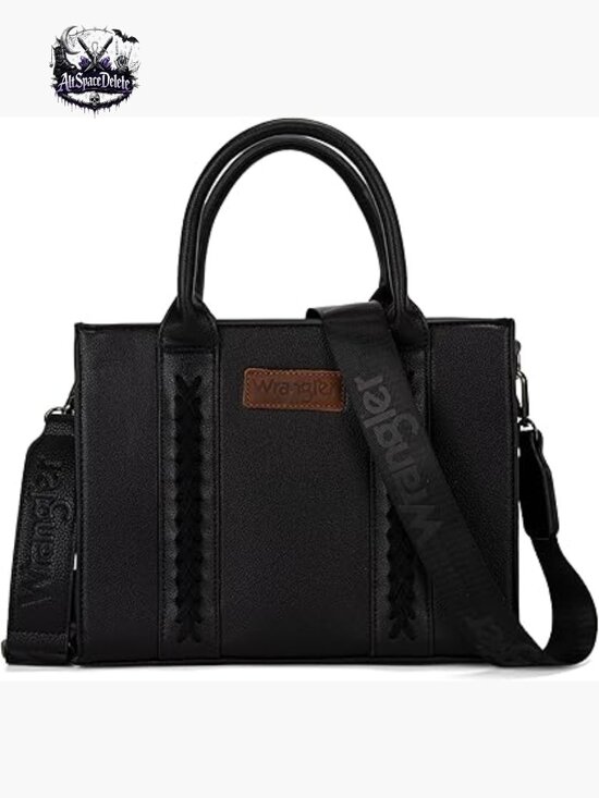 Handbags - Medium Tote Bag with Adjustable Strap, Zipper Closure, Faux Leather